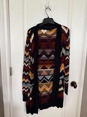 Missoni for Target Chevron Knit Cardigan in Rust, Mustard, Black, brown & Gray